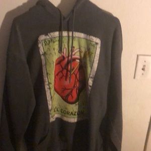 Grey heart hoodie